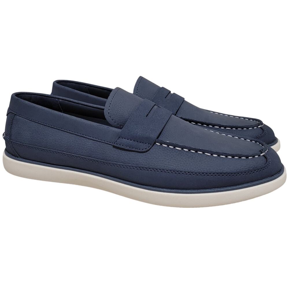 Club Room Men Pawny Slip On Penny Loafers Size US 11M Navy Blue Faux Leather